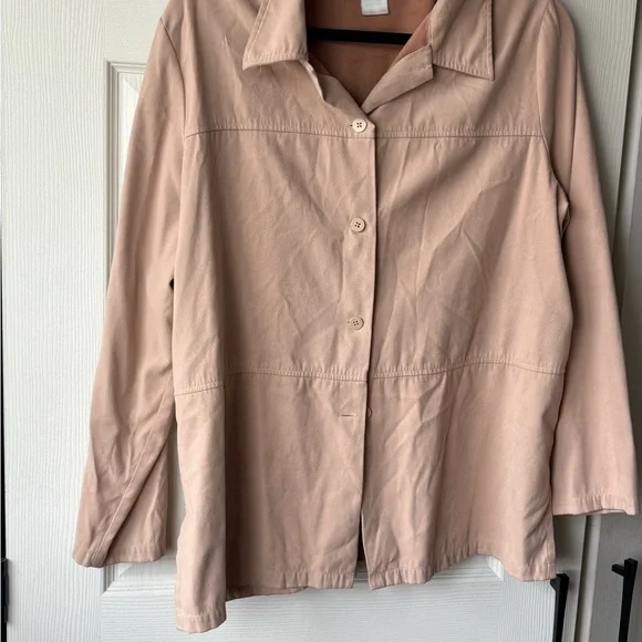 Tan Suede Spring Button Up Jacket - Picture 4 of 4